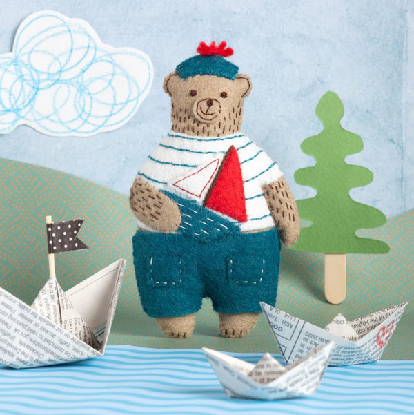 Marcel, the Sailor Bear - Wool Mix Felt Craft Kit by Corinne Lapierre