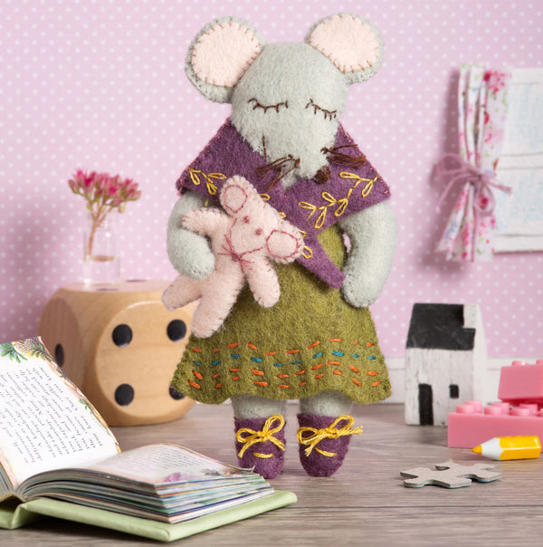 Little Moss Mouse - Wool Mix Felt Craft Kit by Corinne Lapierre