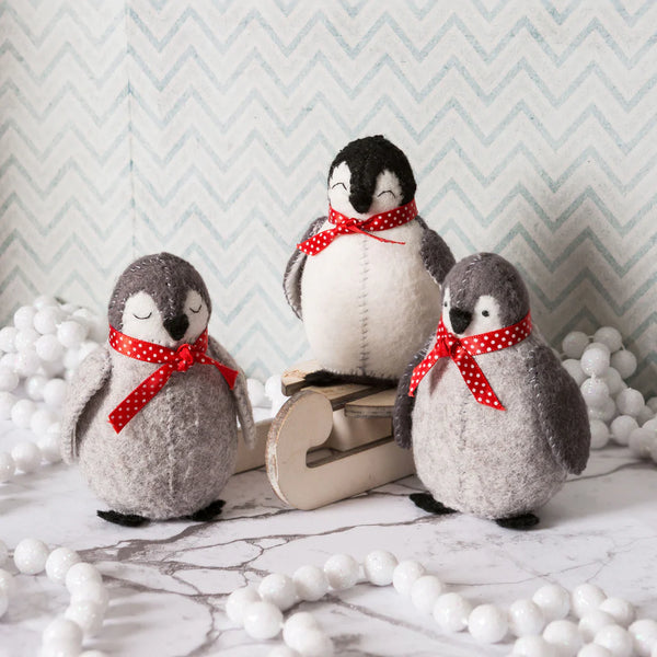 Baby Penguins - Wool Mix Felt Craft Kit by Corinne Lapierre