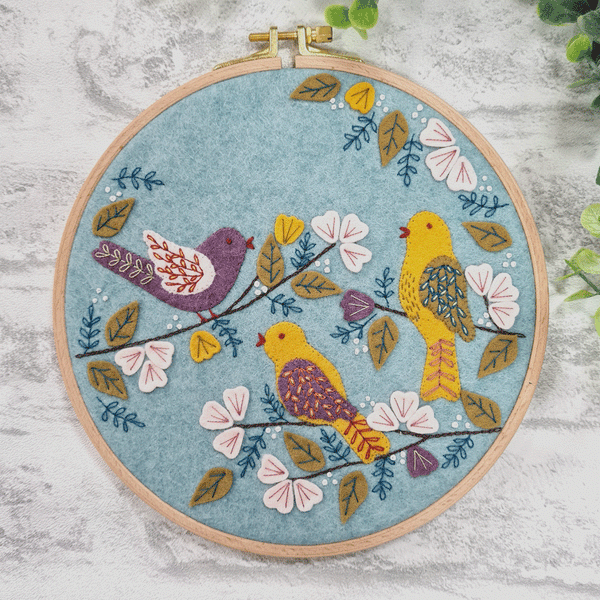 Dawn Chorus - Wool Mix Felt Appliqué Hoop Kit by Corinne Lapierre