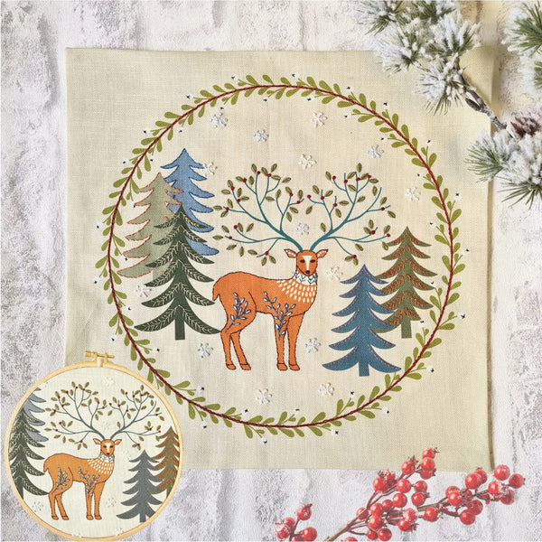 King of the Woods - Wool Mix Felt Appliqué Hoop Kit by Corinne Lapierre