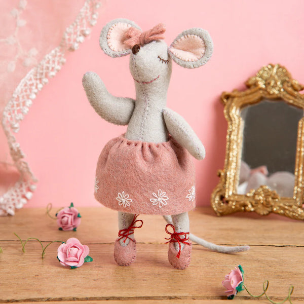 Little Mouse, Ballet Dancer - Wool Mix Felt Craft Kit by Corinne Lapierre