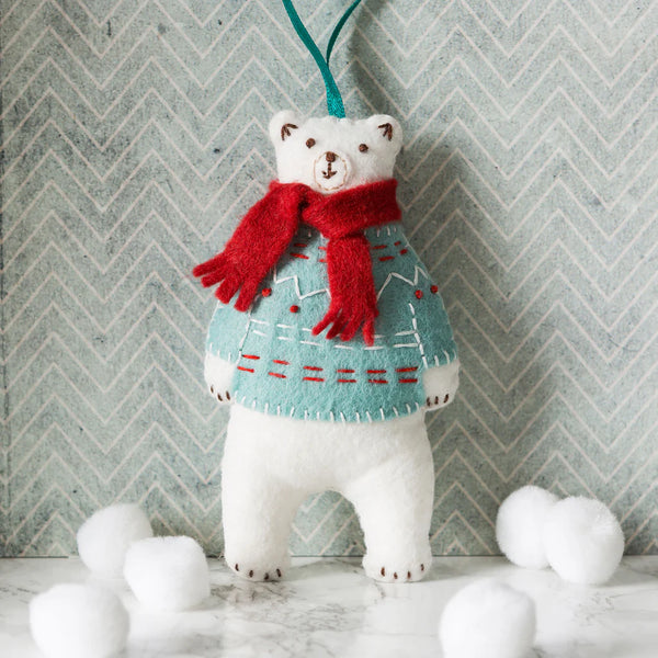 Polar Bear - Wool Mix Felt Craft Kit by Corinne Lapierre