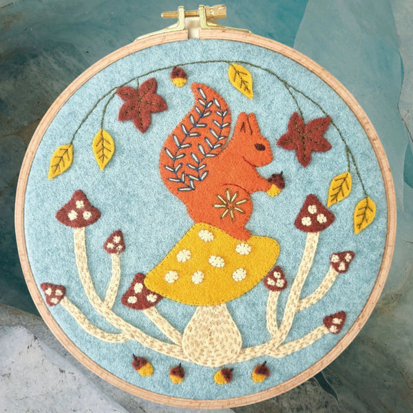 Squirrel - Wool Mix Felt Appliqué Hoop Kit by Corinne Lapierre