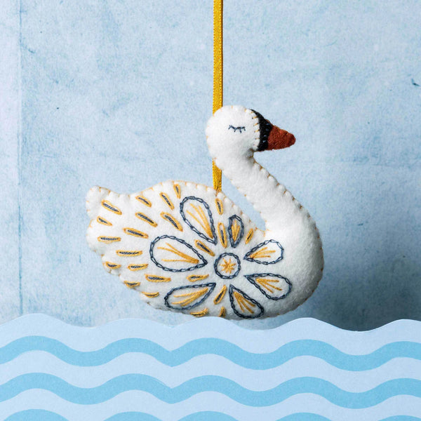 Swan-a-Swimming - Wool Mix Felt Craft Kit by Corinne Lapierre