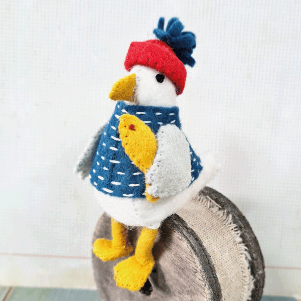 Sam the Seagull - Wool Mix Felt Craft Kit by Corinne Lapierre