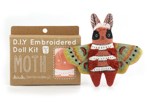 Moth D.I.Y Embroidered Doll Kit by Kiriki Press