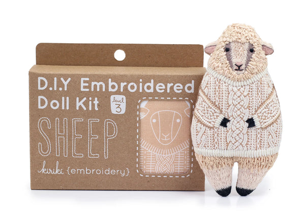 Sheep D.I.Y Embroidered Doll Kit by Kiriki Press