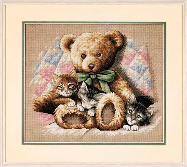 Teddy & Kittens Cross Stitch Kit 35236 by Dimensions