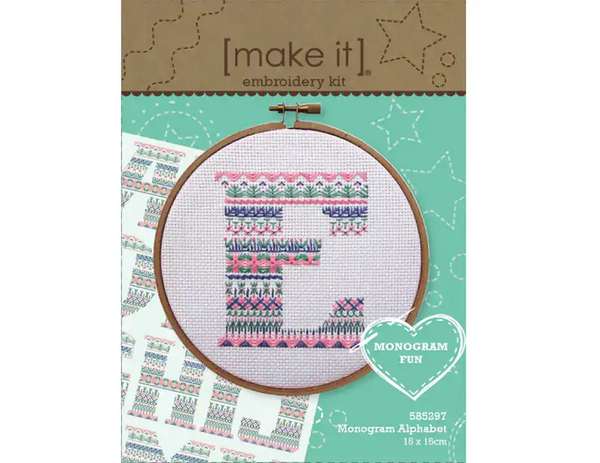 Monogram Alphabet 585297 Embroidery Kit by Make It