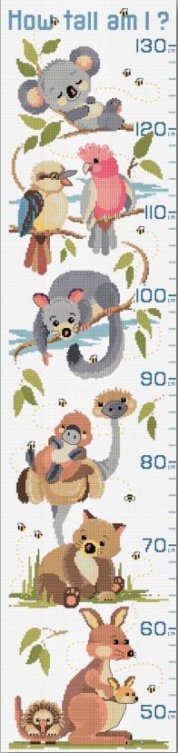 Little Aussie Growth Chart Counted Cross Stitch Kit FJ.1098