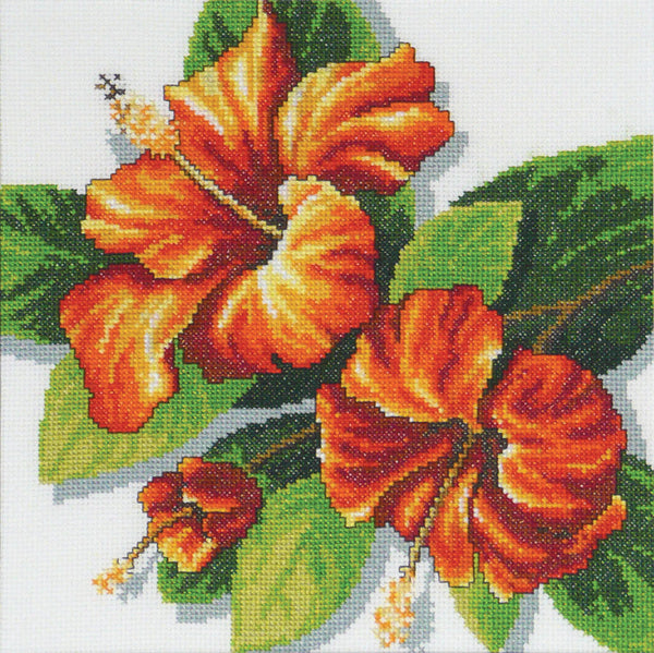 Hibiscus - Tropical Flowers FJ-100 by Country Threads