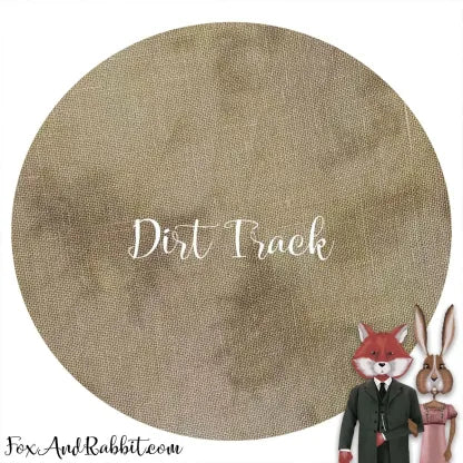 Fox and Rabbit - 36 Count Linen - Dirt Track