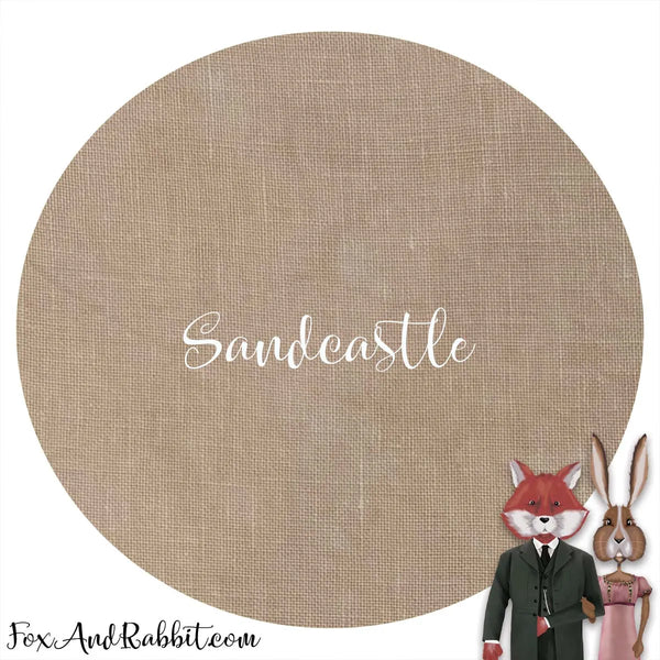 Fox and Rabbit Hand Dyed Linen - 40 Count Linen - Sandcastle