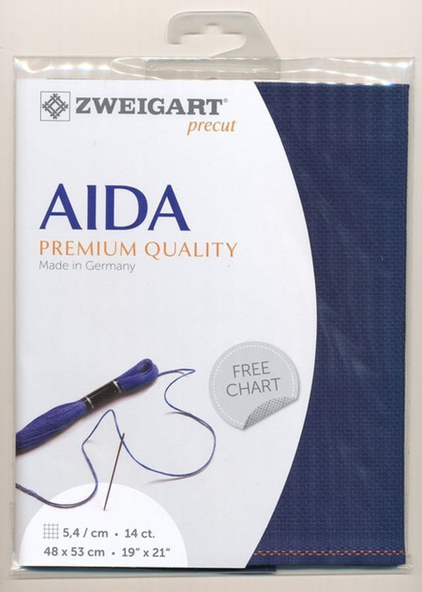 Zweigart Aida Pre-cut Pack 14count Navy (589)