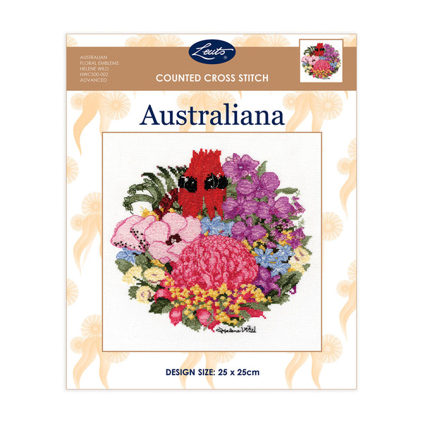 Australian Floral Emblems Australiana Cross Stitch Kit HWCS00-002 by Leuts