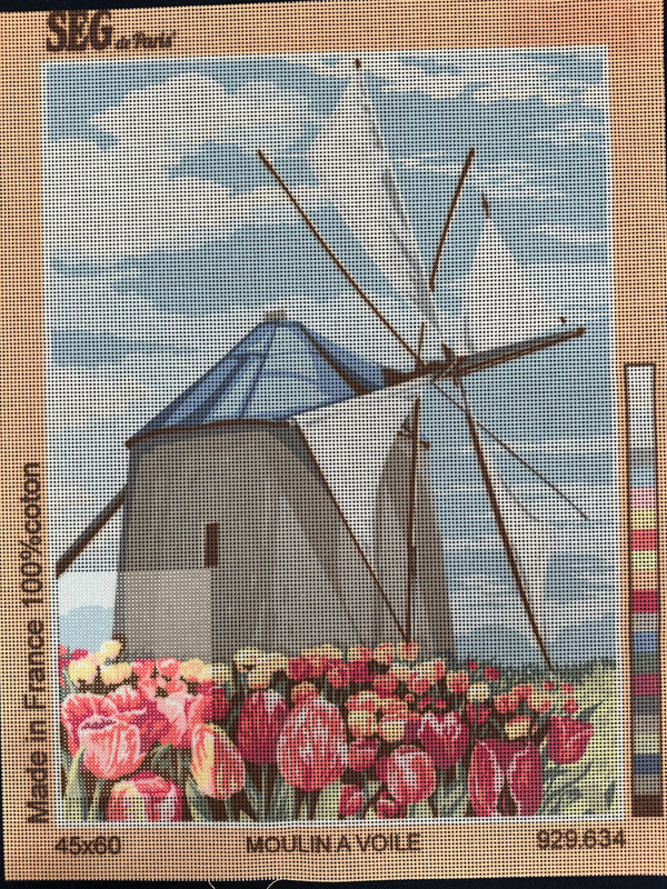 Windmill - Moulin a Voile - Tapestry Canvas by SEG de Paris 929.634