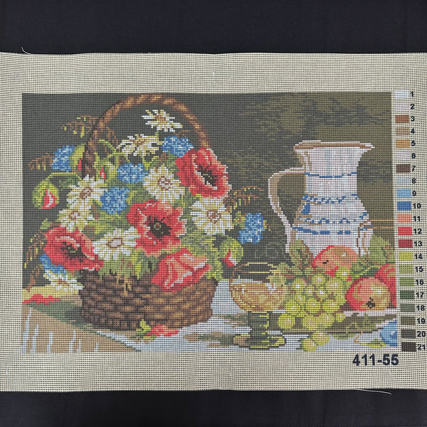 A Floral Table Setting - Tapestry Canvas 411-55