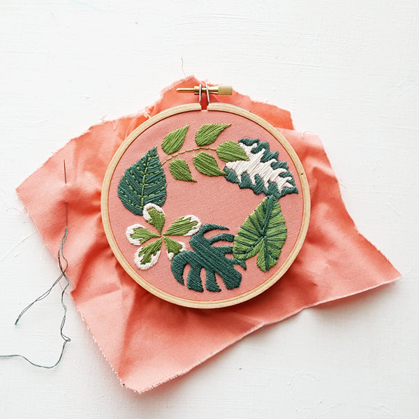 Tropical Plants Embroidery Kit by Jessica Long