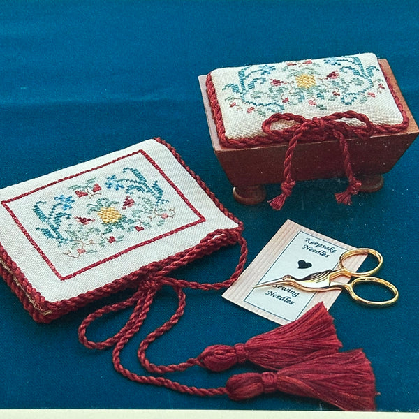 Colonial Legacy Vintage Pin Cushion & Needlebook/Scissors Case by Keepsake Stitchers