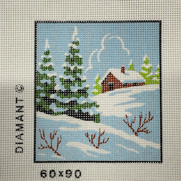 House in Snow Tapestry Canvas by Diamant