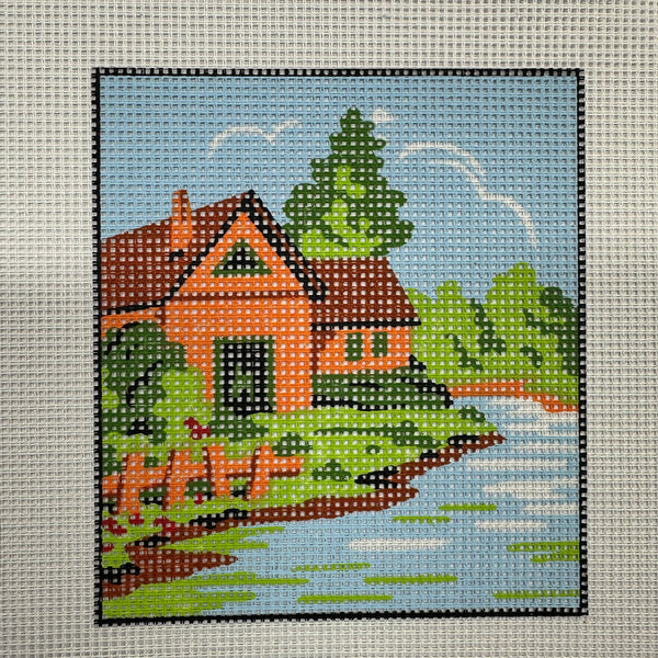 House by the River Tapestry Canvas