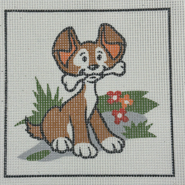 Dog with a Bone Tapestry Canvas