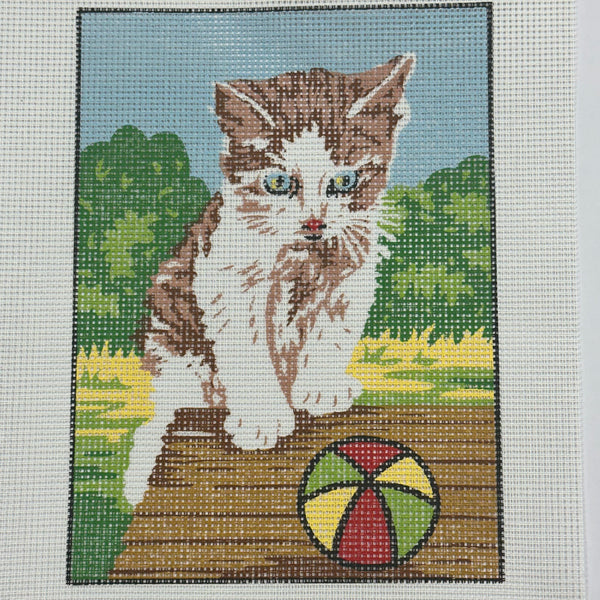 Cat with Ball Tapestry Canvas