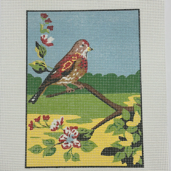 Bird in Tree Tapestry Canvas