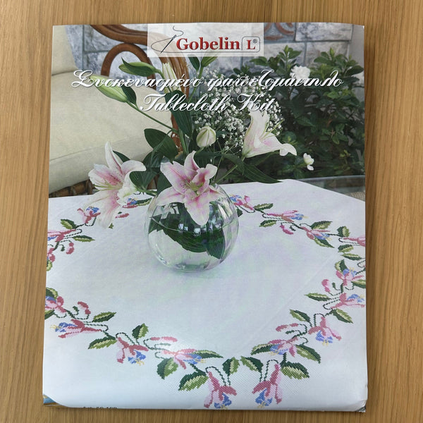 Cross Stitch Tablecloth Kit Fuchcias 90cm x 90cm Art.50 109 by Gobelin L