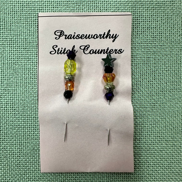Stitch Counters / Marking Pins Orange by Praiseworthy Stitches