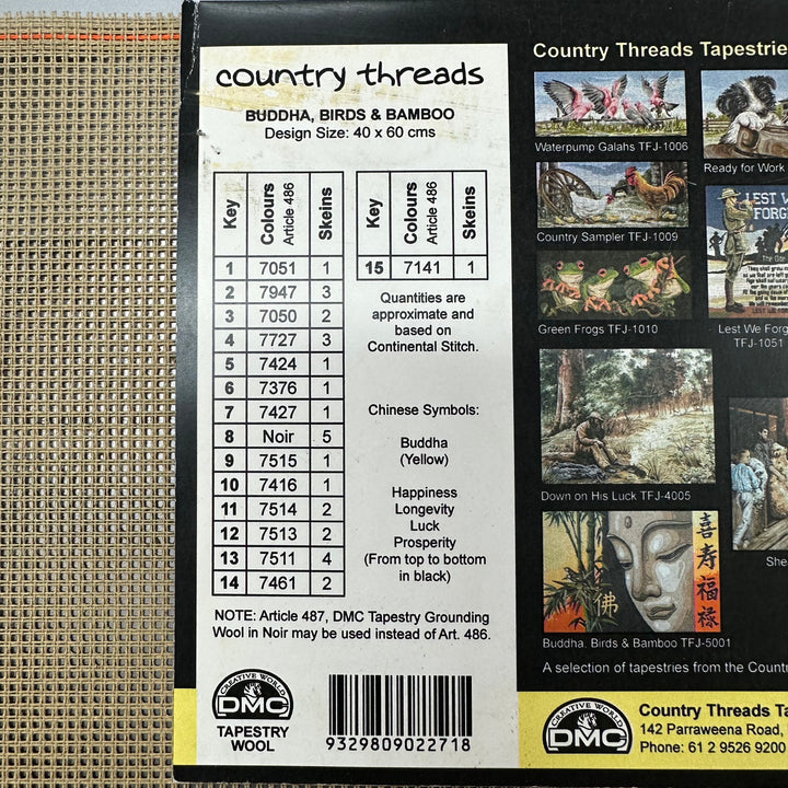 Buddha, Birds & Bamboo TFJ-5001 - Tapestry Canvas by Country Threads ...