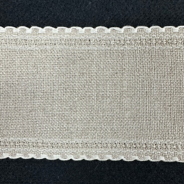 Zweigart Linen Band 8cm Wide - Natural with Cream Edge (per 50cm)