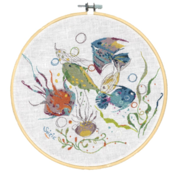 Les Petits Poissons … Dans L'Eau Soizic Embroidery Kit by Au Ver A Soie