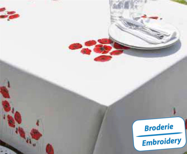Poppies Stamped Table Cloth 20390-9095 by Margot Broderie