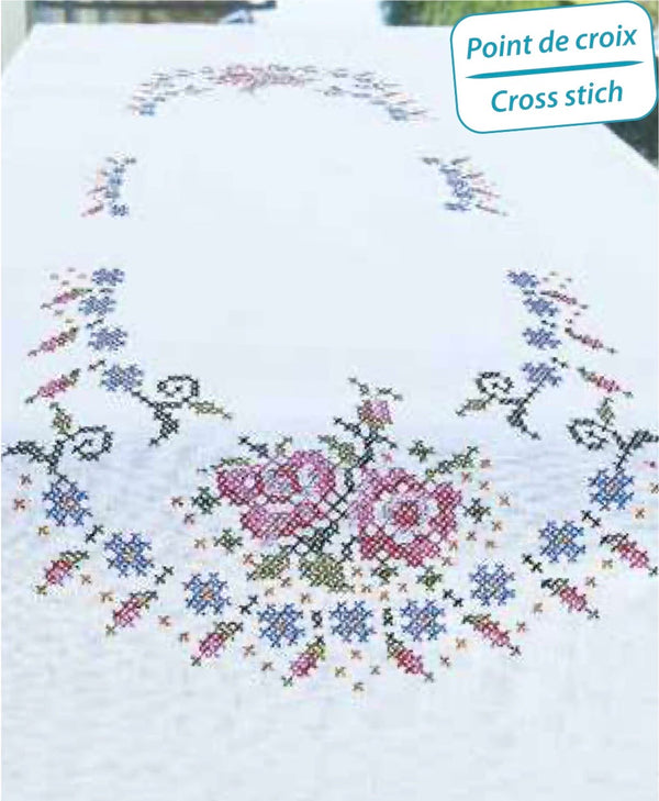 Stamped Cross Stitch Table Runner 608-9076 by Brodélia