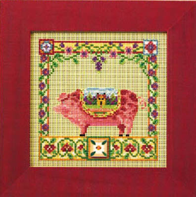 Percy Pig -  Beaded Cross Stitch Kit by Jim Shore for Mill Hill  (JS14-8503)