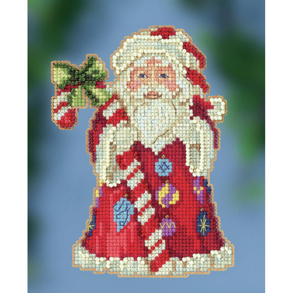 Candy Cane Santa Beaded Cross Stitch Kit by Jim Shore for Mill Hill JS20-2016