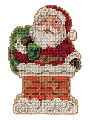 Santa in Chimney Beaded Cross Stitch Kit by Jim Shore for Mill Hill JS20-2112