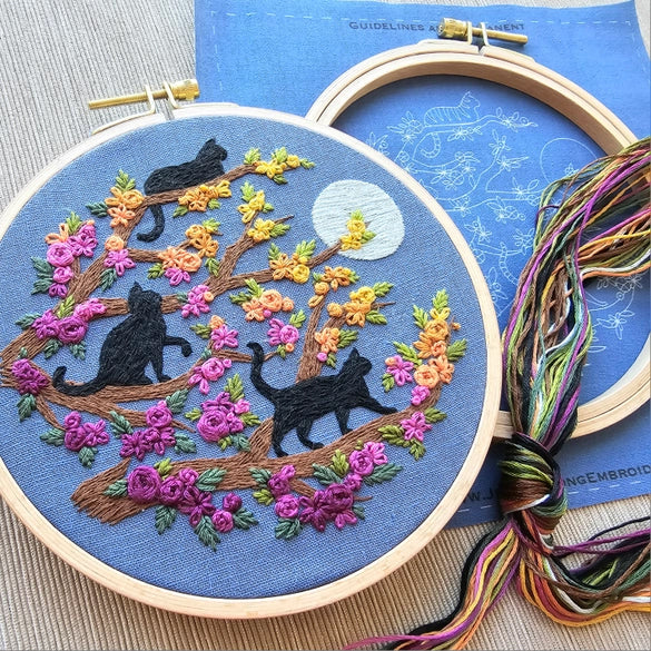 Catwalk (Black Cats) Embroidery Kit by Jessica Long
