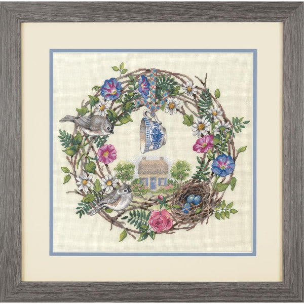 Cottage Wreath Cross Stitch Kit 70-35427 Gold Collection by Dimensions