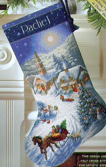 Sleigh Ride at Dusk Stocking Cross Stitch Kit 8712 Gold Collection by Dimensions