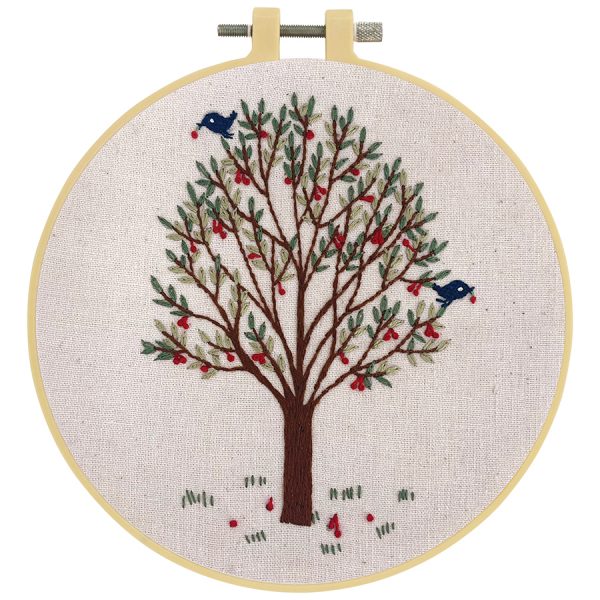 Birds in Tree Embroidery Kit with 15cm Hoop by Make it