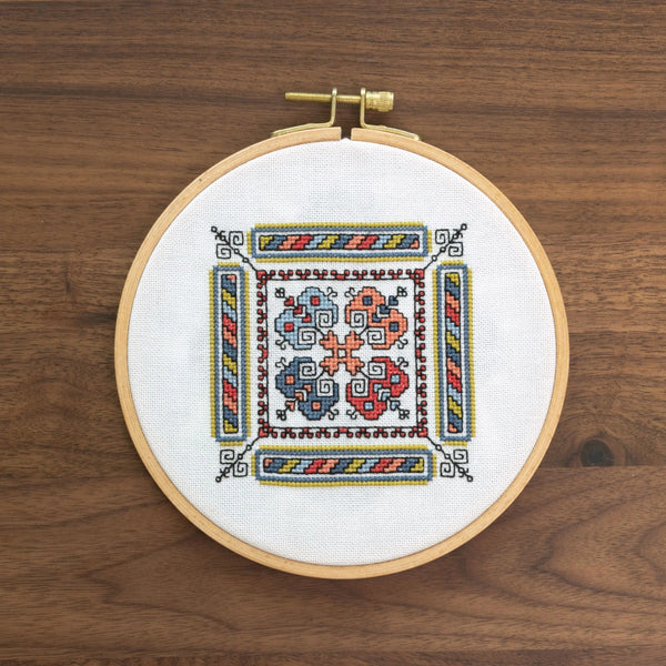 Kalamata Countryard Cross Stitch Kit by Avlea Folk Embroidery