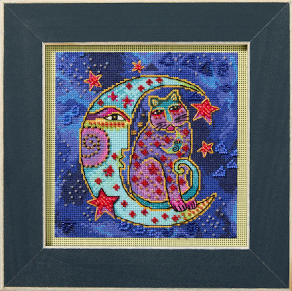 Moonside Cat Beaded Cross Stitch Kit by Laurel Burch for Mill Hill LB14-2511