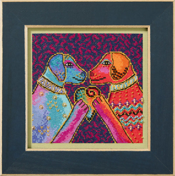 Heartfelt Dogs Beaded Cross Stitch Kit by Laurel Burch for Mill Hill LB14-2512