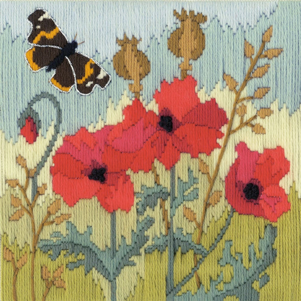 Red Poppies Long Stitch Kit LSRP by Bothy Threads