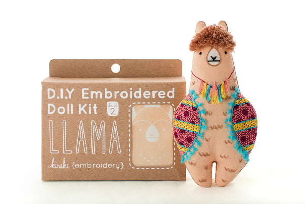 Llama D.I.Y Embroidered Doll Kit by Kiriki Press
