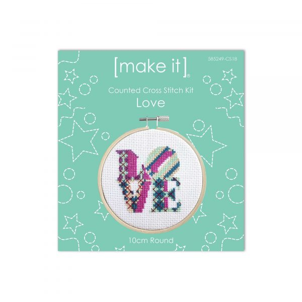 Love  Round Cross Stitch Kit by Make 585249-CS18