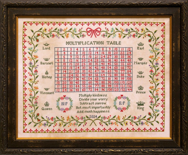 Multiply Kindness - A Multiplication Table Sampler by Hands Across the Sea Samplers